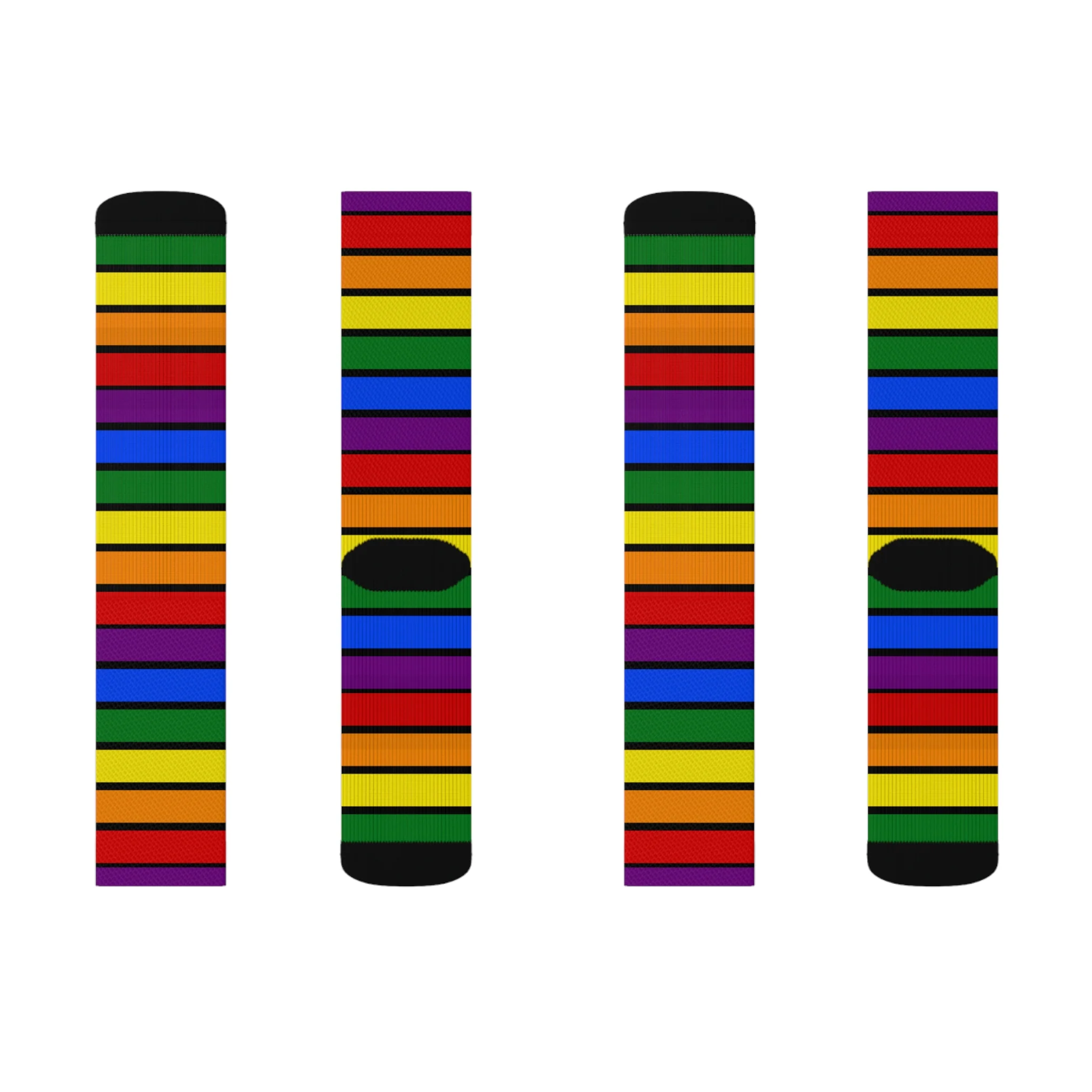 Black All Over Rainbow Socks - Image 10