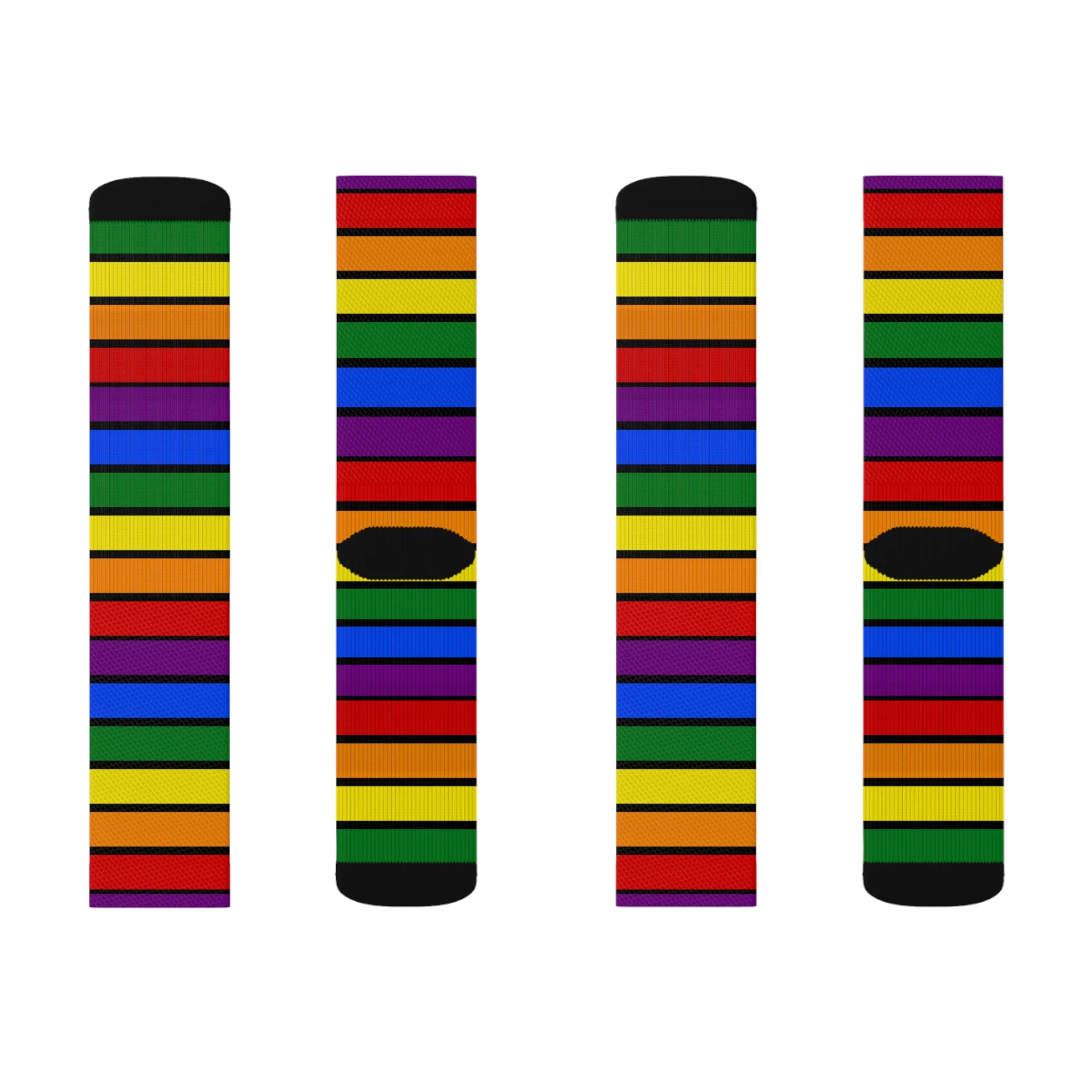 Black All Over Rainbow Socks - Image 2