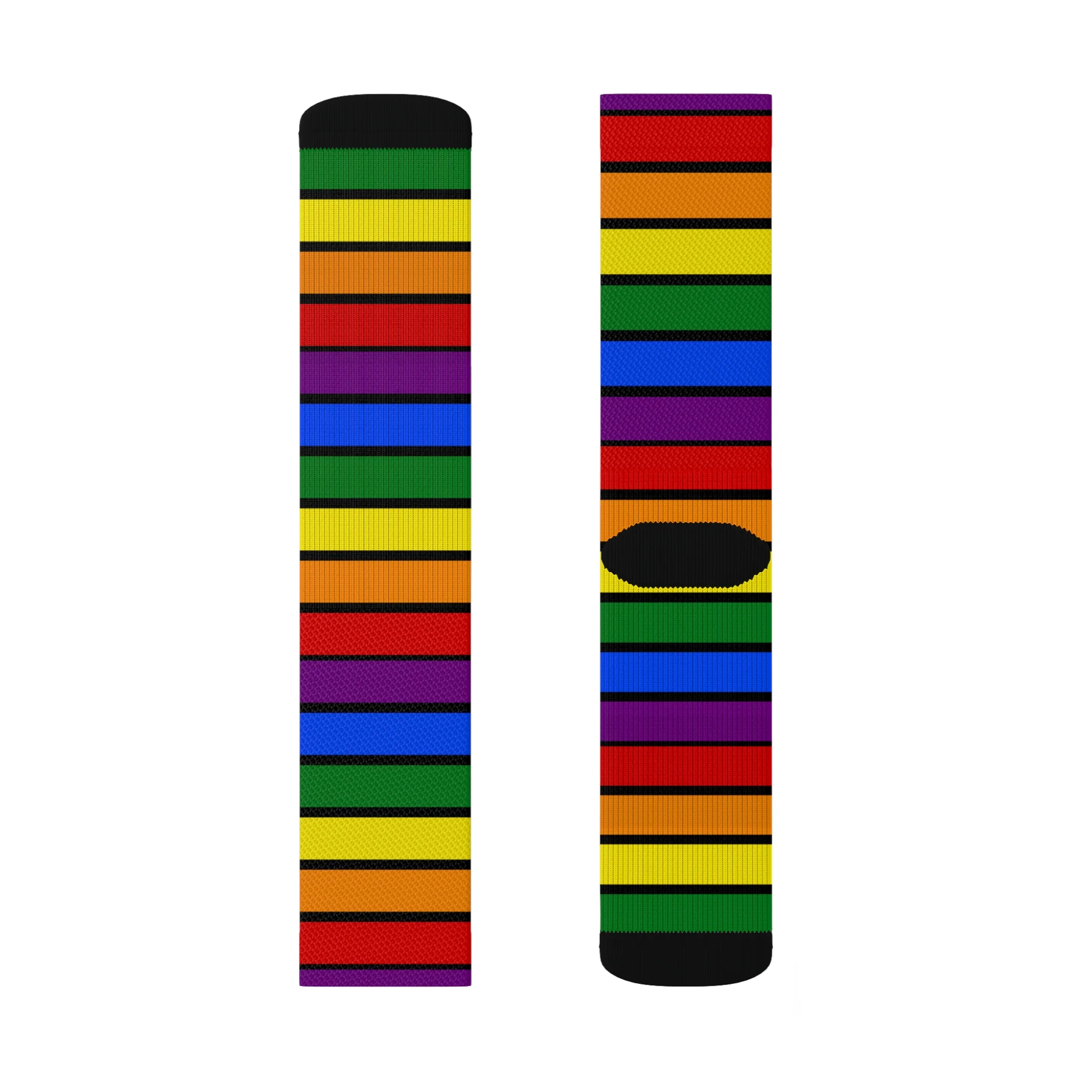 Black All Over Rainbow Socks - Image 3