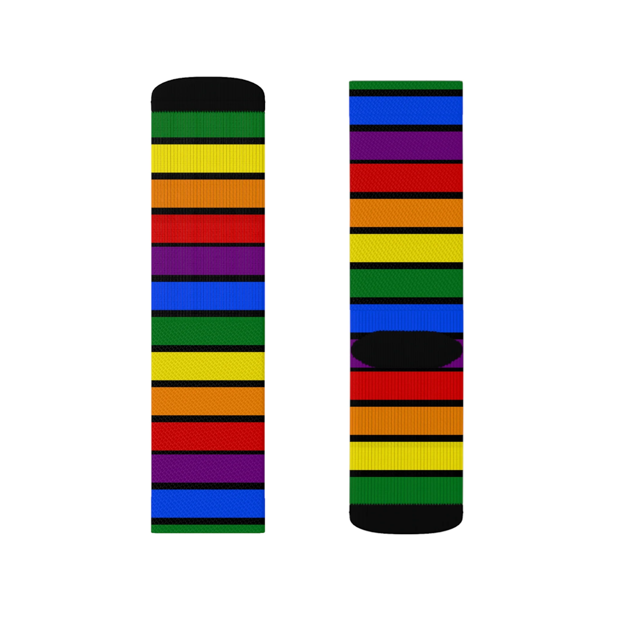 Black All Over Rainbow Socks - Image 7
