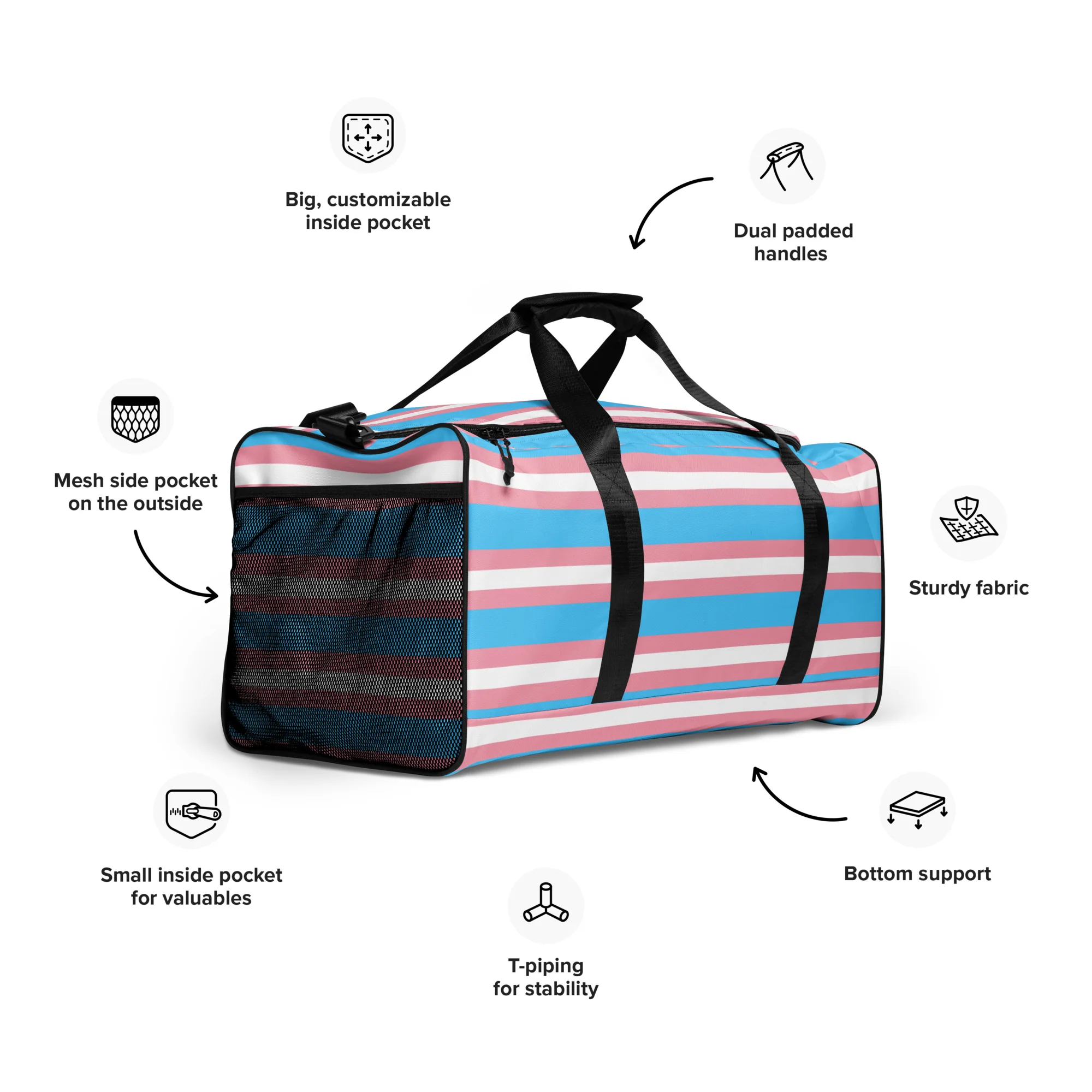 Trans Flag Duffle bag - Image 2