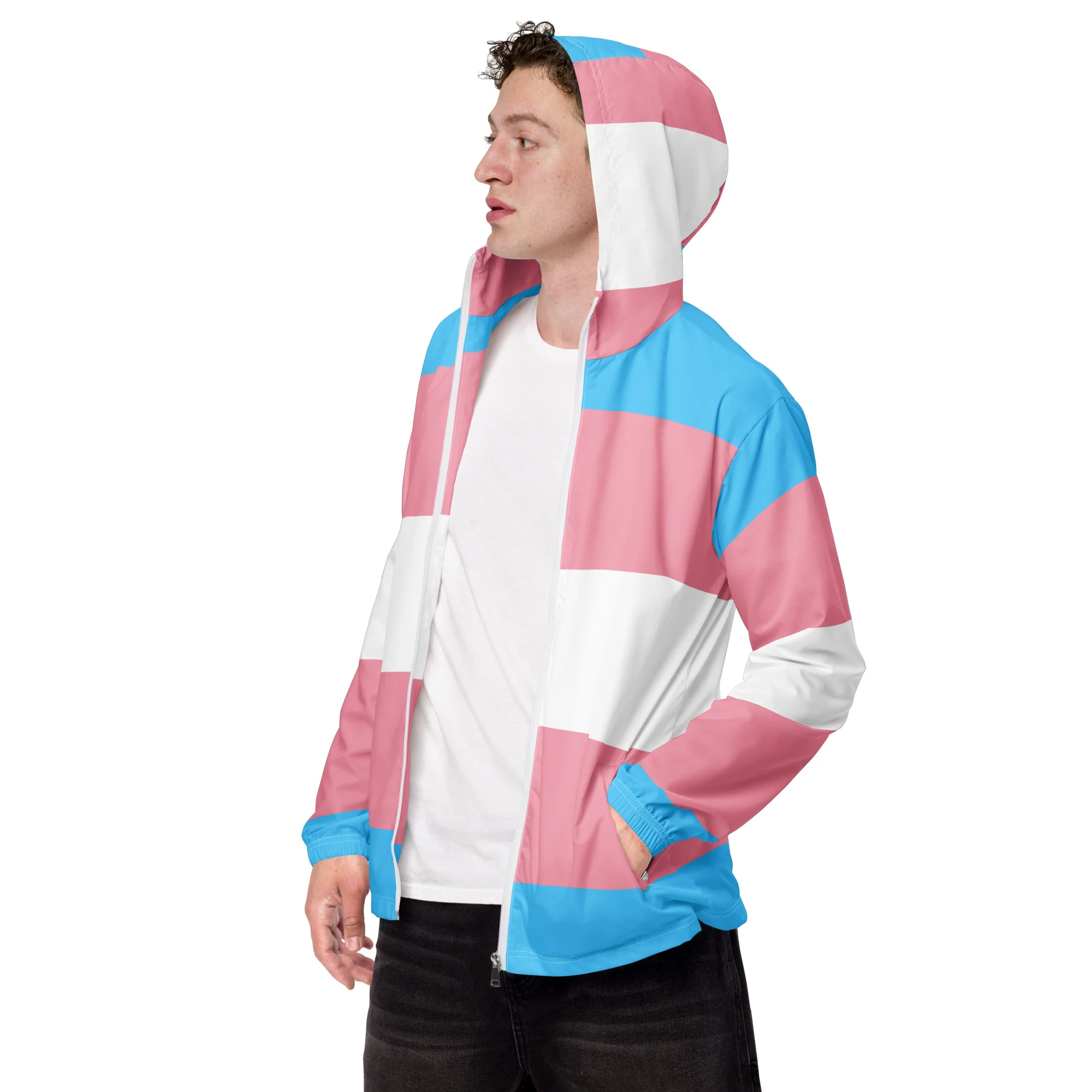 Trans Flag Men’s windbreaker - Image 7
