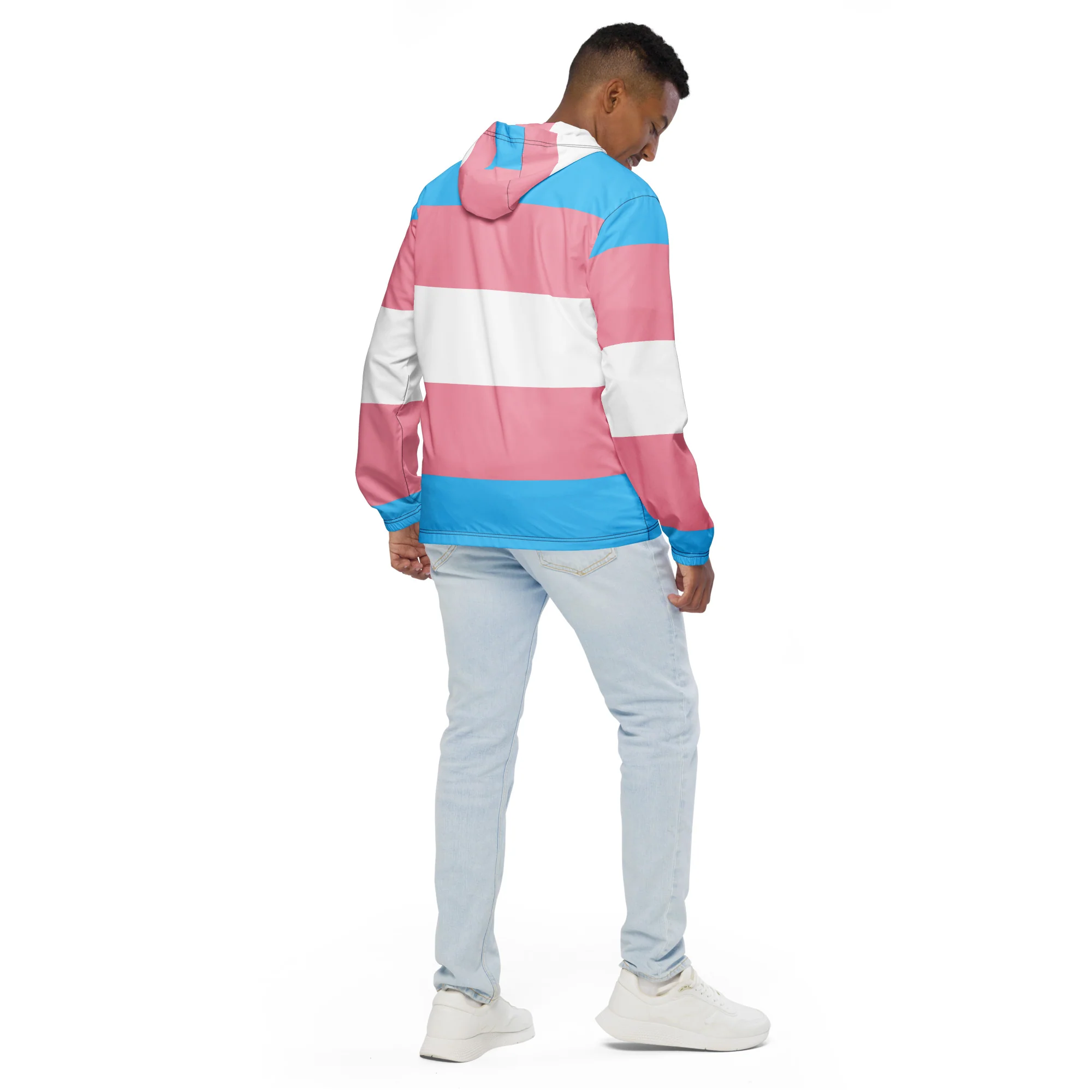 Trans Flag Men’s windbreaker - Image 8