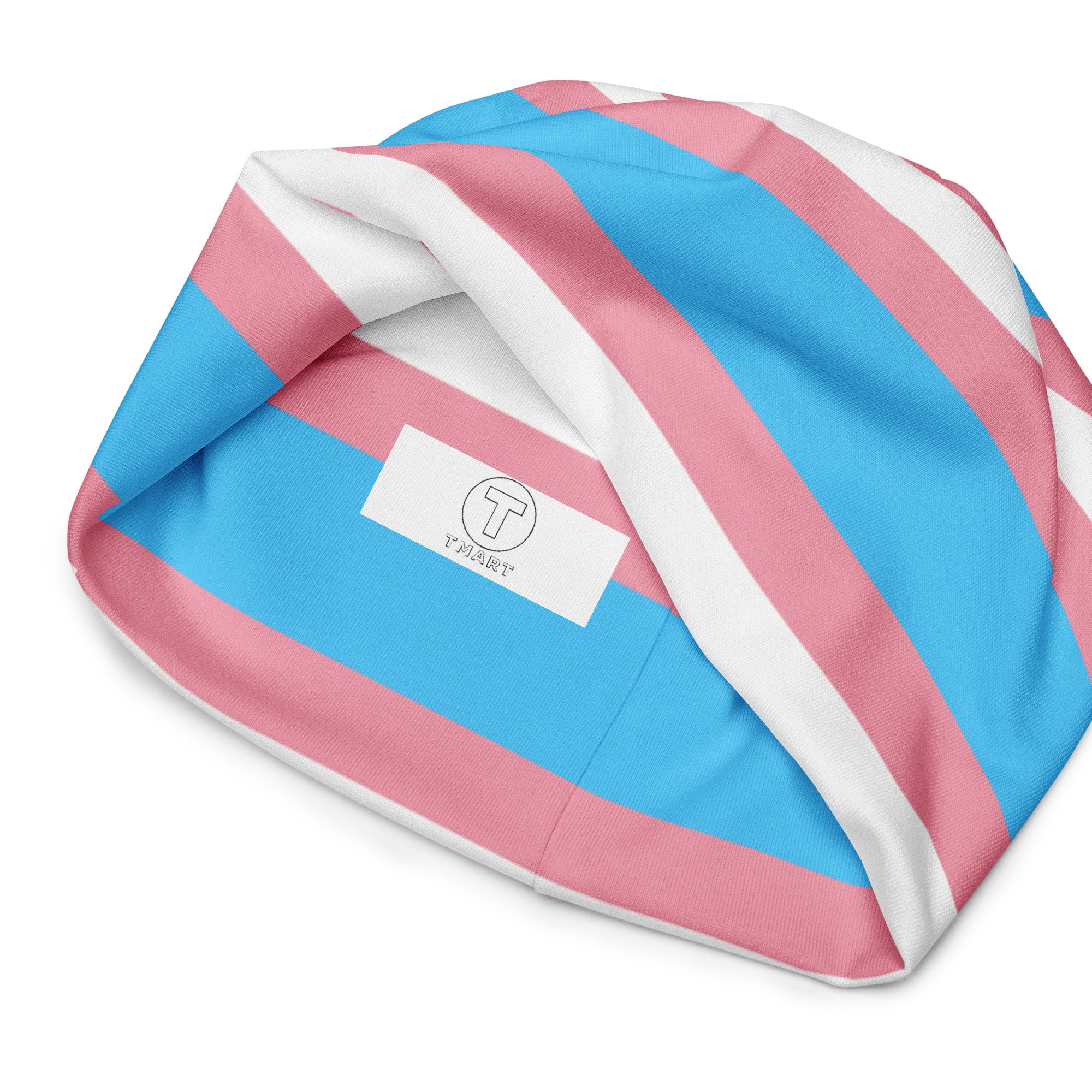 Trans Flag Print Beanie - Image 7
