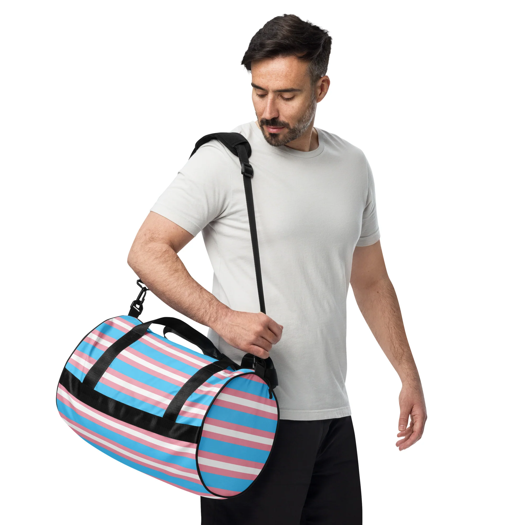 Trans Flag print gym bag - Image 2