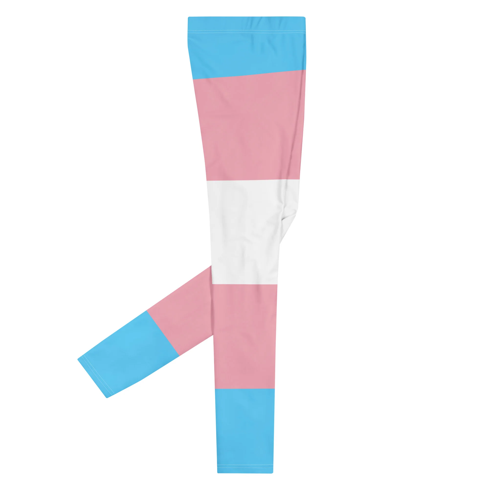 Trans Flag Print Men's Leggings - Image 5