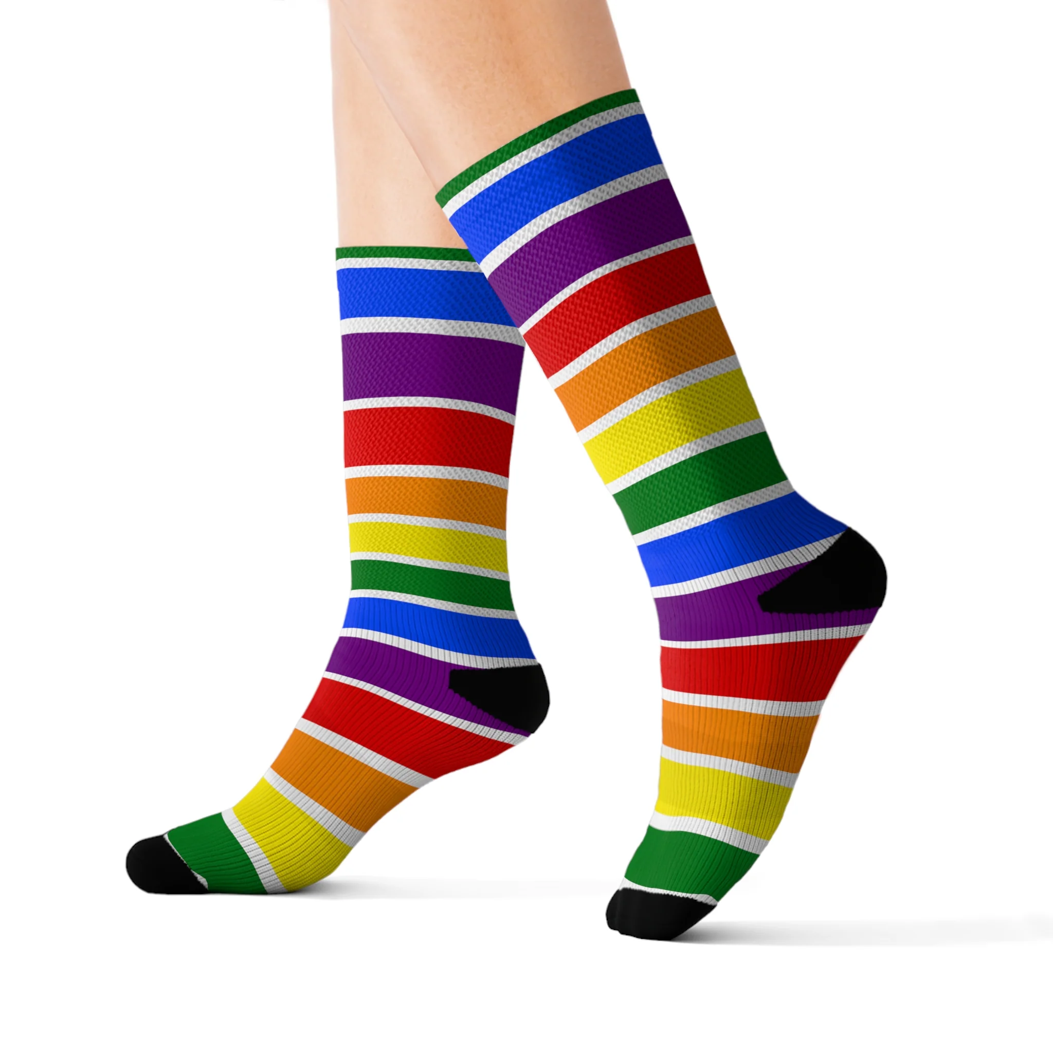 White All Over Rainbow Socks - Image 5